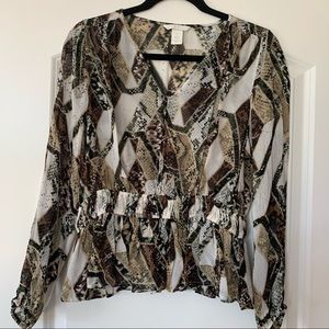 H&M snake print blouse